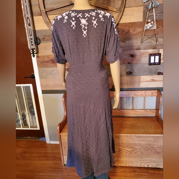 Free People Love To Love You Grey Midi Dress - Picture 8 of 10